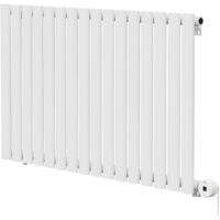 Boone White 600mm x 960mm Horizontal Digital Thermostatic Electric Single Panel Radiator