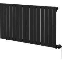 Hudson Colore Matt Black 600mm x 1212mm Horizontal Digital Thermostatic Electric Single Panel Radiator