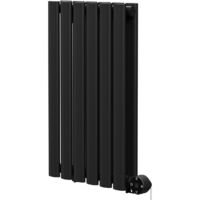 Boone Colore Matt Black 600mm x 360mm Horizontal Digital Thermostatic Electric Double Panel Radiator