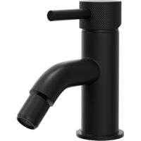 Colore Round Matt Black Bidet Mixer with Fully Knurled Tap Head