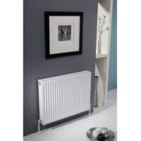 Kartell K-RAD Kompact Type 22 White 400mm x 1200mm Double Panel with Double Convector Horizontal Radiator - D412K