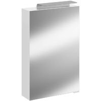 Napoli Gloss White 460mm Wall Mounted LED Mirrored Cabinet - White