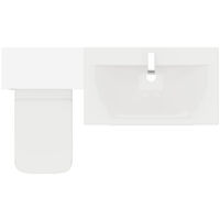 Napoli Gloss White 1300mm 2 Drawer Vanity Unit Toilet Suite - White Gloss