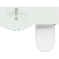 Venice Curved White Glass 1100mm Left Hand Gloss Grey Vanity Unit Toilet Suite - Grey