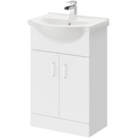Alexander James Gloss White 550mm Vanity Unit and Basin with 1 Tap Hole