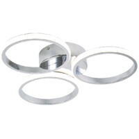 Forum Spa Chios Polished Chrome 400mm 3 Ring LED Flush Ceiling Light - SPA-36129-CHR