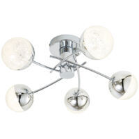Forum Spa Rhodes Polished Chrome 500mm 5 Lamp LED Semi-Flush Ceiling Light - SPA-36303-CHR