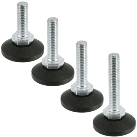 4x Piedino piedi regolabile piede livellatore filettato M8 tondo tubi mobili, M8x20mm
