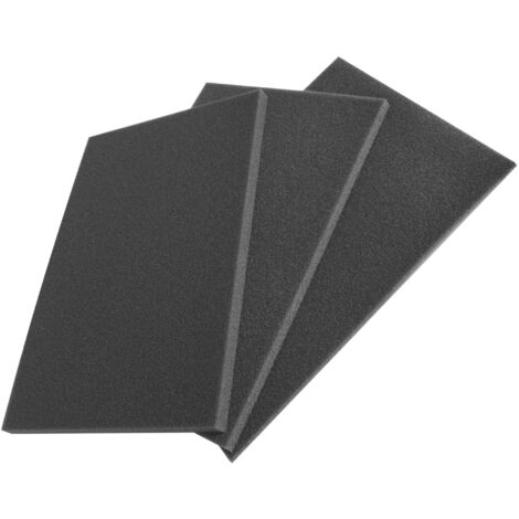 3x Filtro aria schiuma spugna universale 300x210mm 60PPI aspirazione moto auto, 5+10+15mm (1/4)