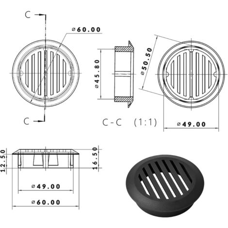 Senrise - Griglia Di Ventilazione In Acciaio Inox, Rotonda, Per - Foto 2