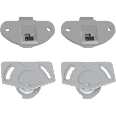 2x Ruote Rulli per ante scorrevoli carrello guida plastica scorrevole porte armadio, Grigio