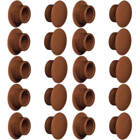 20x tappo chiusura plastica mobili inserto cappuccio copriforo fori (Ø12mm / marrone RAL 8007)