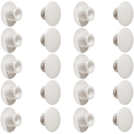 20x tappo chiusura plastica mobili inserto cappuccio copriforo fori (Ø8mm / bianco RAL 9010)