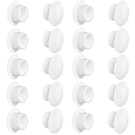 20x tappo chiusura plastica mobili inserto cappuccio copriforo fori (Ø12mm / bianco RAL 9010)