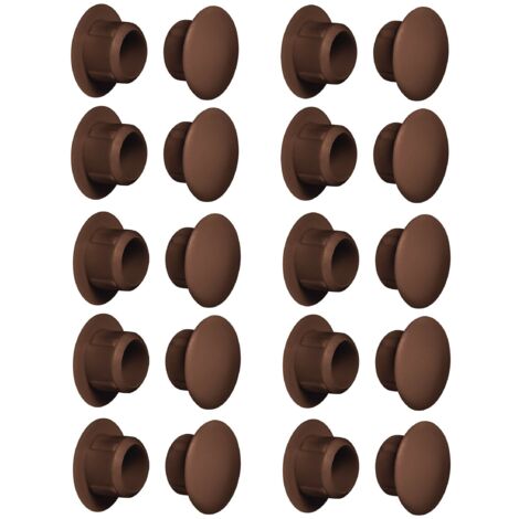 20x tappo chiusura plastica mobili inserto cappuccio copriforo fori (Ø5mm / marrone RAL 8014)
