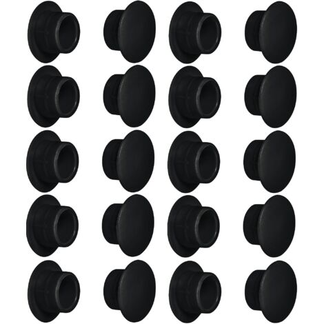 20x tappo chiusura plastica mobili inserto cappuccio copriforo fori (Ø12mm / nero RAL 9005)