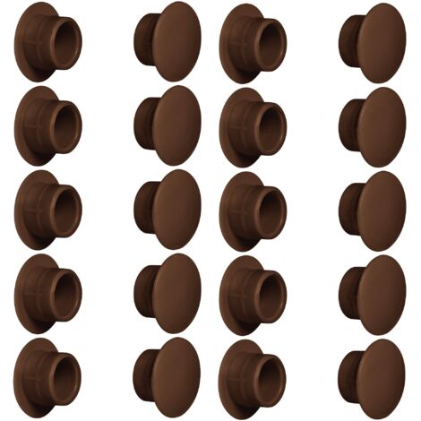 20x tappo chiusura plastica mobili inserto cappuccio copriforo fori (Ø12mm / marrone scuro RAL 8014)