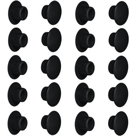 20x tappo chiusura plastica mobili inserto cappuccio copriforo fori (Ø8mm / nero RAL 9005)