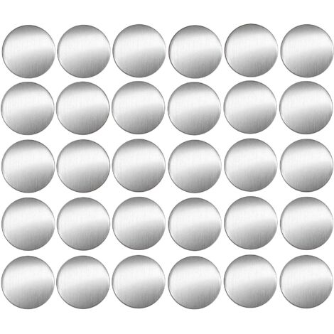 30x Copriviti adesivi 20 mm plastica viti copertura coperchi tappi riparazione mobili, Grigio alluminio lucido