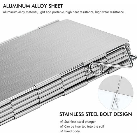 12 Plaque - Pare-vent Pour Poêle D'extérieur Pliable En Aluminium