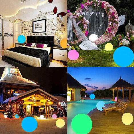 Lampe Solaire Flottante,Globe Solaire à LED étanche, Boule Lumineuse, Lampe de Nuit à DEL Changeante de Couleur Extérieure, Décor de Fête Pour Piscine,Mariage,Plage,Jardin,Pelouse,Sentier