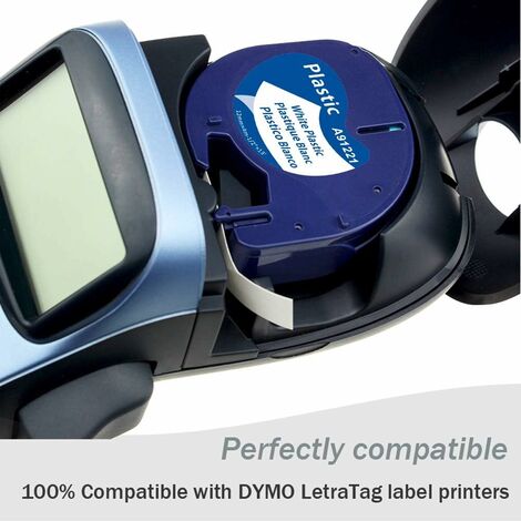 Fimax Ruban pour Étiqueteuse Compatible Dymo LetraTag Ruban Recharge  Plastique