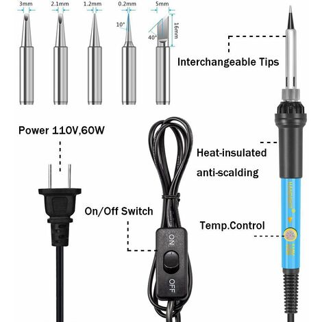 RF Electronique, Handskit 90W LED Kit de soudage numérique 220V avec  réglage de la température, soudeur électrique, outils de soudure à 4 fils