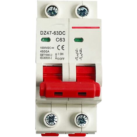 OrangeClub Disjoncteur miniature DC 1000V 2 pôles DC Disjoncteur miniature  Photovoltaïque Fusible Accessoires de protection électrique (