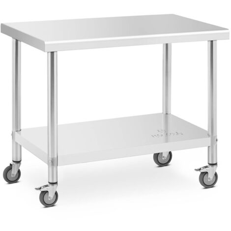 Stainless Steel Work Table With Wheels Table 60 x 100 cm 155 kg