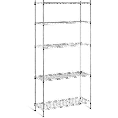 Scaffale Metallico Componibile Scaffalatura Metallo 35X90X180 150Kg In Grigio