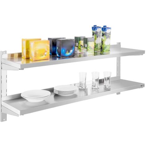 Stainless Steel Wall Shelf Commercial Kitchen Shelf 140x30cm 35kg
