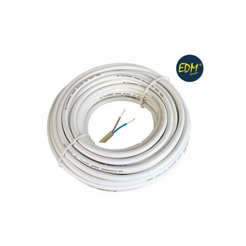 MATASSA ROTOLO DI CAVO CAVETTO ELETTRICO BIANCO 10 METRI CON FILI DA 2X1 mm