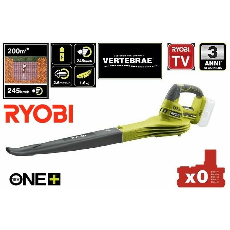 SOFFIATORE X GIARDINO A BATTERIA 18V (BATTERIA ESCLUSA) VEL. ARIA 245km/h  RYOBI