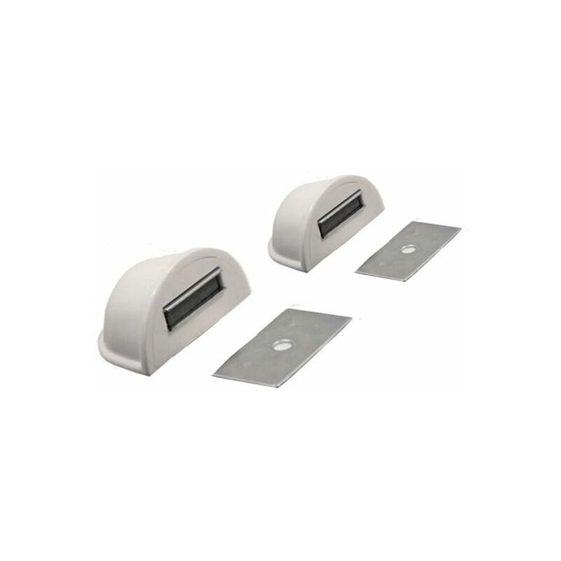 SET 2 GANCI CUNEO ADESIVI FERMA BLOCCA PORTA FINESTRE CON FISSAGGIO  MAGNETICO