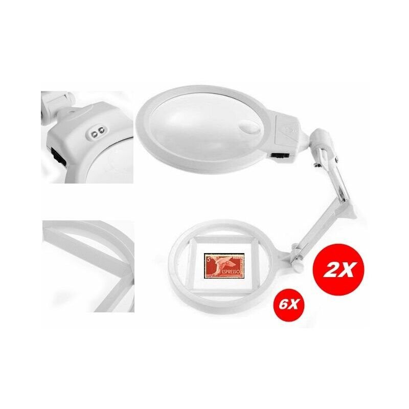 Trade Shop - Occhiali Lente Ingrandimento 25 X Di Precisione Oculari 4 Lenti  Luci Led 9892g