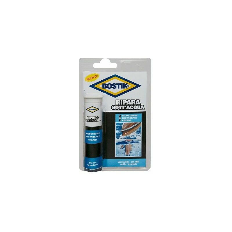 STUCCO EPOSSIDICO BICOMPONENTE RIPARA SOTT'ACQUA BOSTIK 56 gr