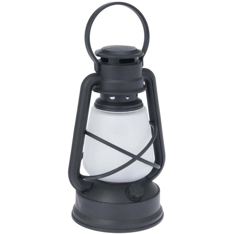 Lanterna Decorativa Nero Con Croce E Bar Design – 33 Cm Con Candela LED A Timer E Telecomando, Per Interni/Esterni