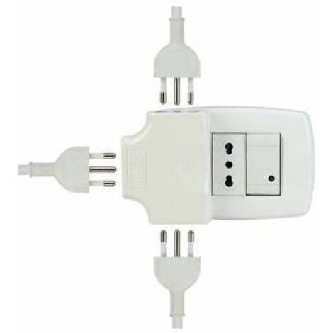 FAMATEL 1307 Schuko-Adattatore TT-Tripla Presa Laterale 16 A 88877931