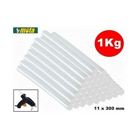 CONF. 1 Kg STICK DI COLLA X PISTOLA INCOLLATRICE A CALDO 11 X 300 mm  TRASPARENTE