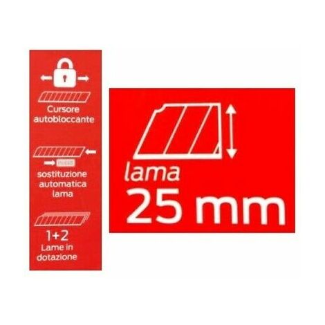 KIT 10 PEZZI LAME LAMA RICAMBIO TAGLIERINO CUTTER 25 X 07 MM LTF 20244