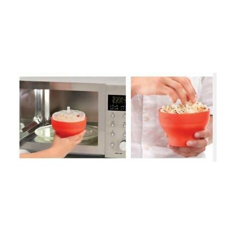 CIOTOLA CONTENITORE cm 20 CUOCI POPCORN IN SILICONE ALIMENTARE x FORNO  MICROONDE