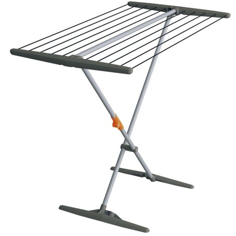 Tendedero Juwel Superdry Basic (con tendederos, longitud de secado 11 m, color gris, aluminio, para baño + balcón) 40805