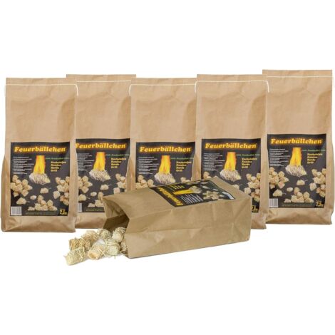 Encendedor de chimenea RaiffeisenWaren, encendedor, bolas de fuego (encendedor ecológico, fabricado con productos naturales: cera, madera natural resistente a la humedad tiempo de combustión aprox. 10