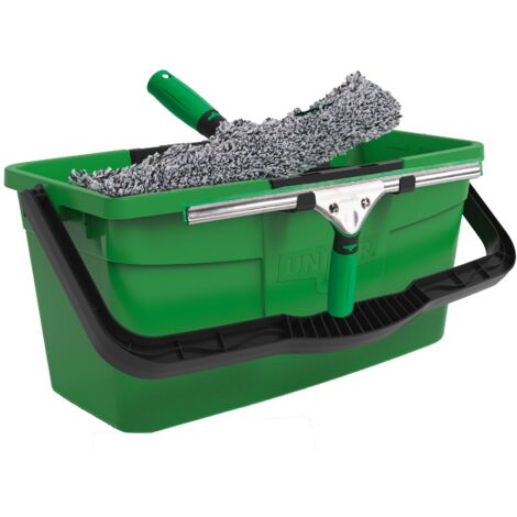 Set de limpieza de cristales Unger (limpiaparabrisas, pieza de soporte, funda de microfibra, cubo de 18 L, ancho 35 cm, juego básico de limpiaparabrisas) AK013