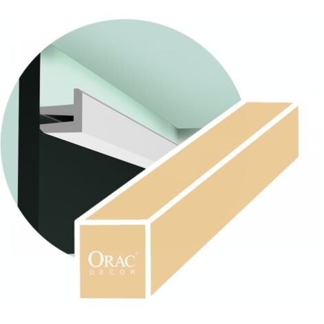 Perfil de iluminación moderno - Orac Decor - L200xP5xH5cm - Caja de 4 metros - C380