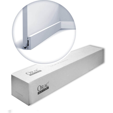 Zócalo multifuncional - Orac Decor - L200xP1xH4cm - Caja completa 72 metros - SX162-RAL9003