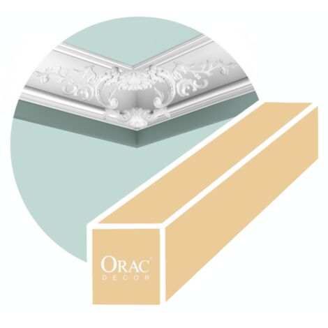 Cornisa de esquina con volutas decorativas - Orac Decor - L200xP18,2xH18,2cm - Caja completa de 12 metros - C338B