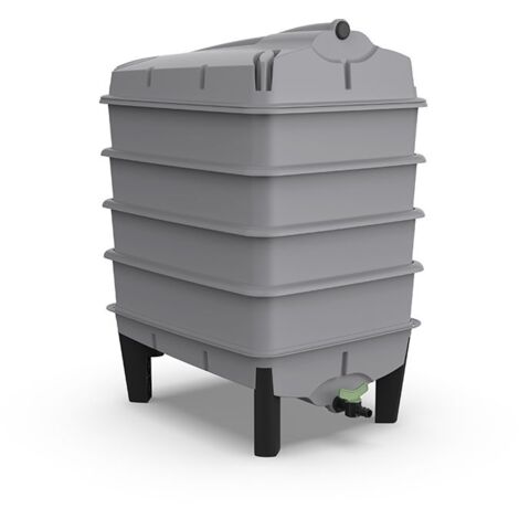 Stone Grey Tiger Wormery – Worm Composter Including Worms –  4 Tray