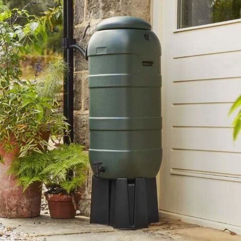100L Garden Water Butt Kit with Base, Tap & Diverter (1/5)