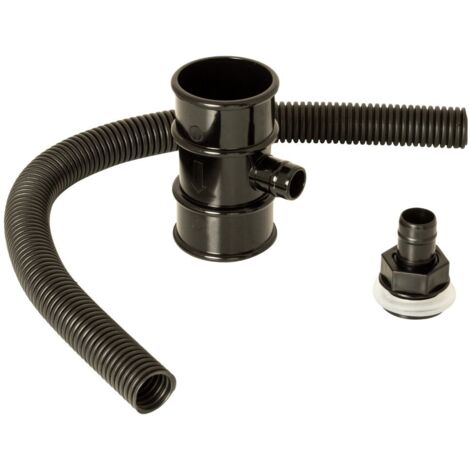 50mm Downpipe Rain Diverter Kit for Water Butts - Black (1/3)
